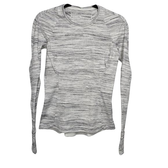 Lululemon Runderful Long Sleeve Space Dye Camo White Silver Spoon Size Small - Picture 4 of 8